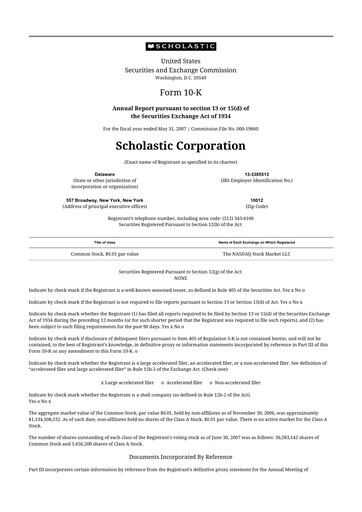 Thumbnail Scholastic 10-K Annual Report 