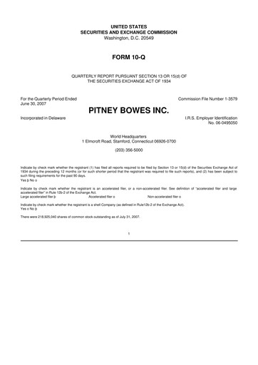 Thumbnail Pitney Bowes 10-Q Quarterly Report FY 