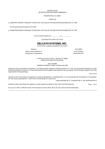 Thumbnail Delcath Systems 10-Q Quarterly Report FY 