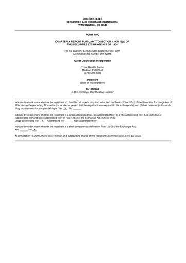 Vorschaubild Quest Diagnostics
 10-Q Quartalsbericht  