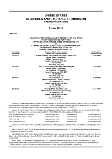 Thumbnail PSEG 10-Q Quarterly Report FY 