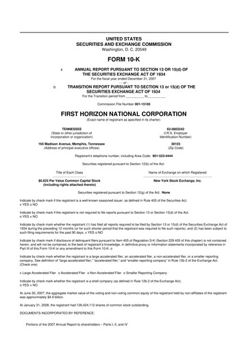 Thumbnail First Horizon Corporation 10-K Annual Report 