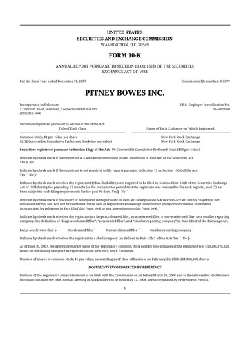 Thumbnail Pitney Bowes 10-K Annual Report 