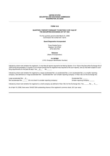 Vorschaubild Quest Diagnostics
 10-Q Quartalsbericht  