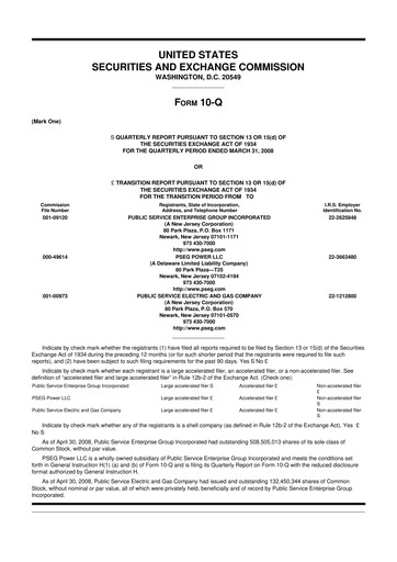 Thumbnail PSEG 10-Q Quarterly Report FY 