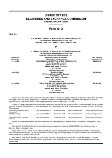 Thumbnail PSEG 10-Q Quarterly Report FY 