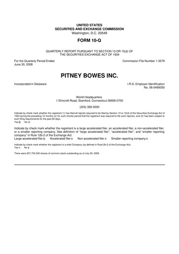 Thumbnail Pitney Bowes 10-Q Quarterly Report FY 