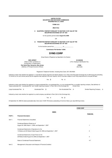 Miniature Trinity Place Holdings
 10-Q Rapport trimestriel  