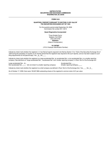 Vorschaubild Quest Diagnostics
 10-Q Quartalsbericht  