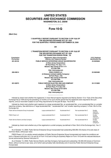 Thumbnail PSEG 10-Q Quarterly Report FY 