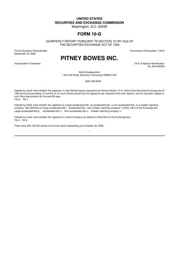 Thumbnail Pitney Bowes 10-Q Quarterly Report FY 