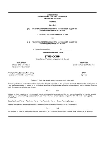 Miniature Trinity Place Holdings
 10-Q Rapport trimestriel  