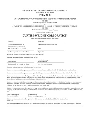 Thumbnail Curtiss-Wright
 10-K Annual Report 