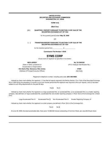 Miniature Trinity Place Holdings
 10-Q Rapport trimestriel  