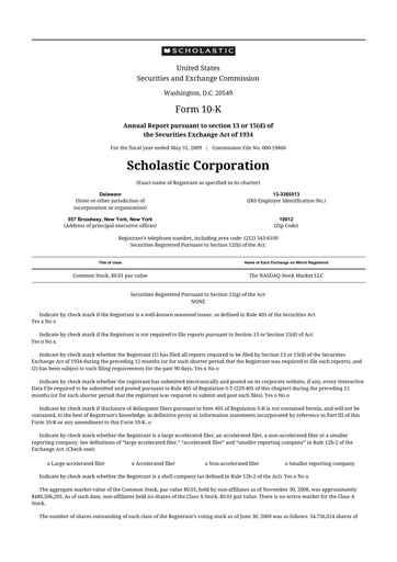 Thumbnail Scholastic 10-K Annual Report 