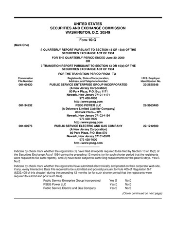 Thumbnail PSEG 10-Q Quarterly Report FY 