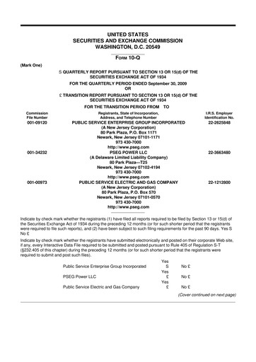 Thumbnail PSEG 10-Q Quarterly Report FY 