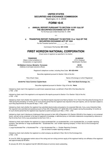 Thumbnail First Horizon Corporation 10-K Annual Report 