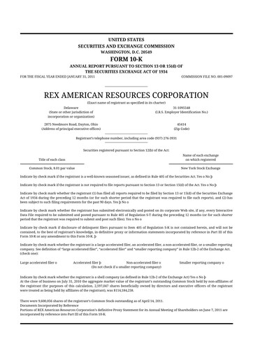 Thumbnail REX American Resources
 10-K Annual Report 