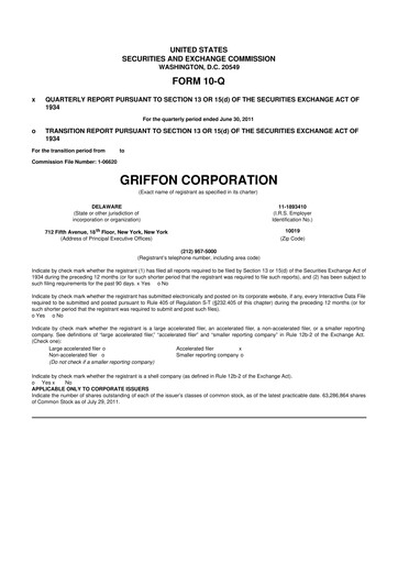 Thumbnail Griffon Corporation
 10-Q Quarterly Report FY 