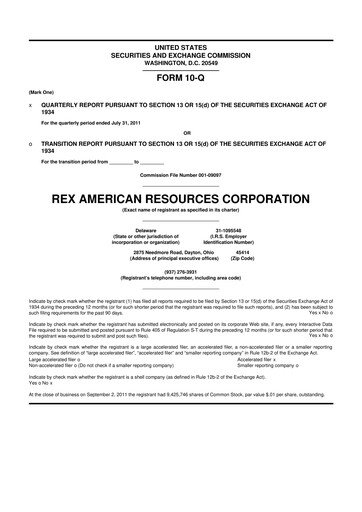 Thumbnail REX American Resources
 10-Q Quarterly Report FY 
