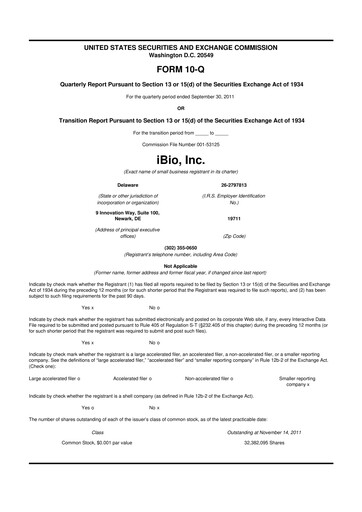 Thumbnail iBio 10-Q Quarterly Report FY 