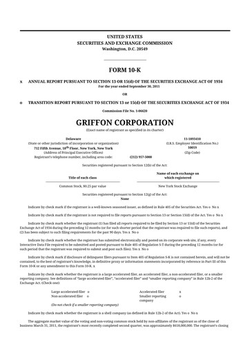 Thumbnail Griffon Corporation
 10-K Annual Report 2011