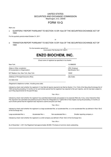 Thumbnail Enzo Biochem 10-Q Quarterly Report FY 