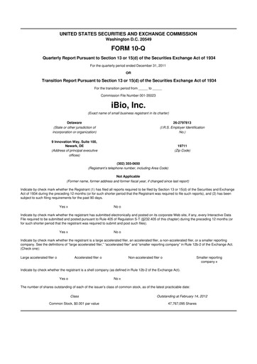 Thumbnail iBio 10-Q Quarterly Report FY 