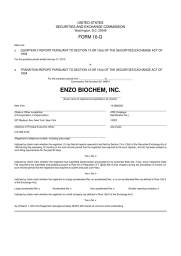 Thumbnail Enzo Biochem 10-Q Quarterly Report FY 