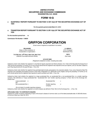 Thumbnail Griffon Corporation
 10-Q Quarterly Report FY 