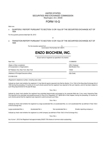 Thumbnail Enzo Biochem 10-Q Quarterly Report FY 