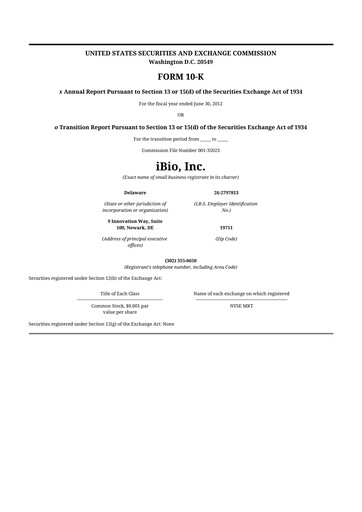 Thumbnail iBio 10-K Annual Report 