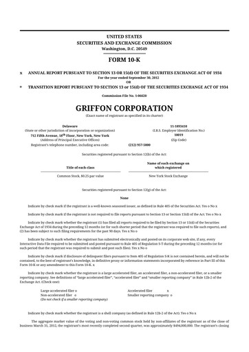 Thumbnail Griffon Corporation
 10-K Annual Report 2012