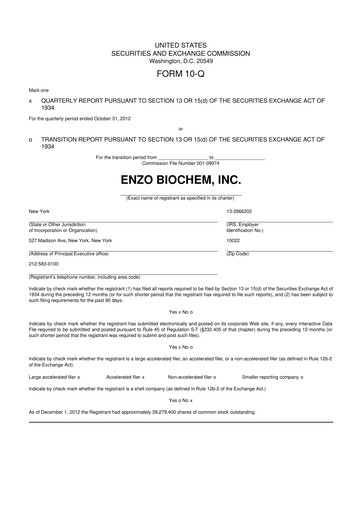 Thumbnail Enzo Biochem 10-Q Quarterly Report FY 