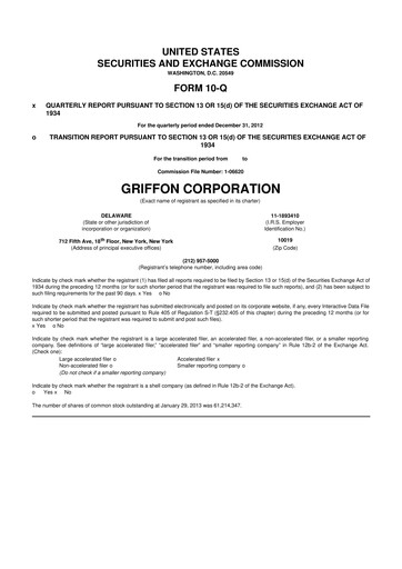Thumbnail Griffon Corporation
 10-Q Quarterly Report FY 
