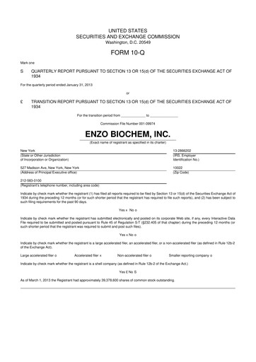Thumbnail Enzo Biochem 10-Q Quarterly Report FY 