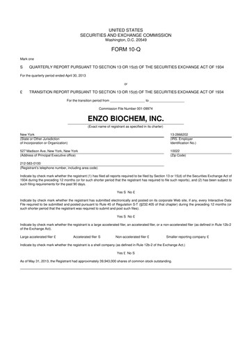 Thumbnail Enzo Biochem 10-Q Quarterly Report FY 