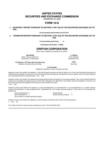 Thumbnail Griffon Corporation
 10-Q Quarterly Report FY 