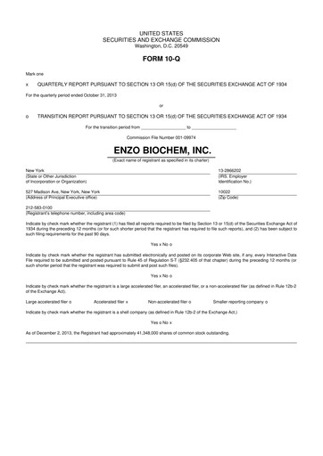 Thumbnail Enzo Biochem 10-Q Quarterly Report FY 