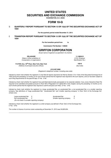 Thumbnail Griffon Corporation
 10-Q Quarterly Report FY 