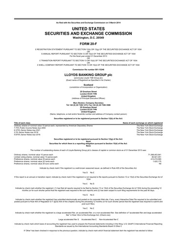 Thumbnail Lloyds Banking Group
 20-F Annual Report 