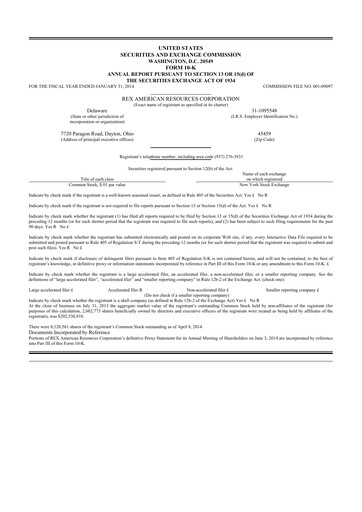 Thumbnail REX American Resources
 10-K Annual Report 2013