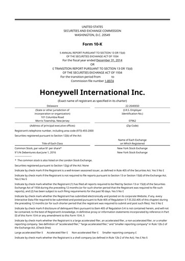 Thumbnail Honeywell 10-K Annual Report 2014
