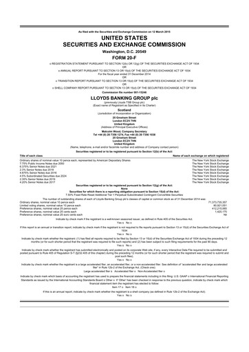 Thumbnail Lloyds Banking Group
 20-F Annual Report 