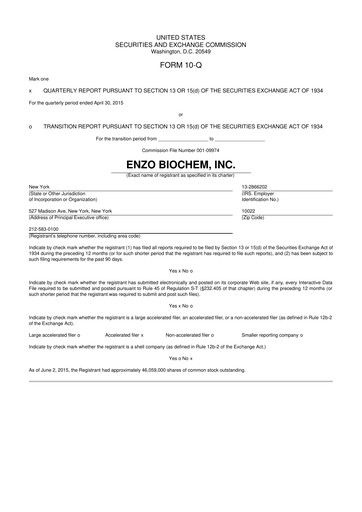 Thumbnail Enzo Biochem 10-Q Quarterly Report FY 