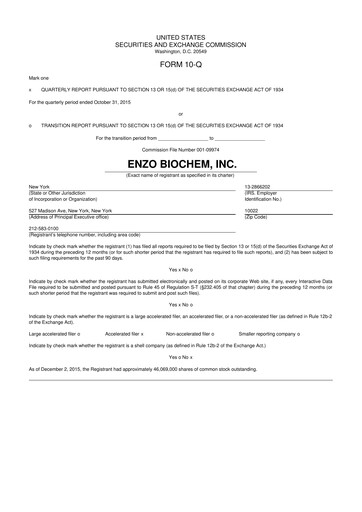 Thumbnail Enzo Biochem 10-Q Quarterly Report FY 