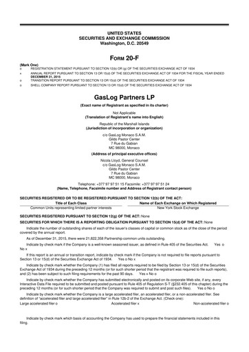 Thumbnail GasLog Partners LP 20-F Annual Report 