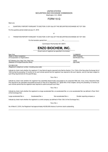 Thumbnail Enzo Biochem 10-Q Quarterly Report FY 