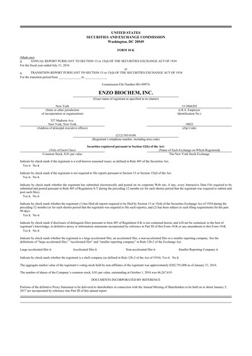 Thumbnail Enzo Biochem 10-K Annual Report 2016